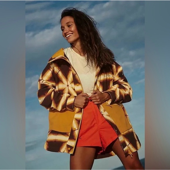 NWT FP Movement Singin' In The Rain Packable Jacket in Golden Shibori Small $198 - Picture 1 of 10